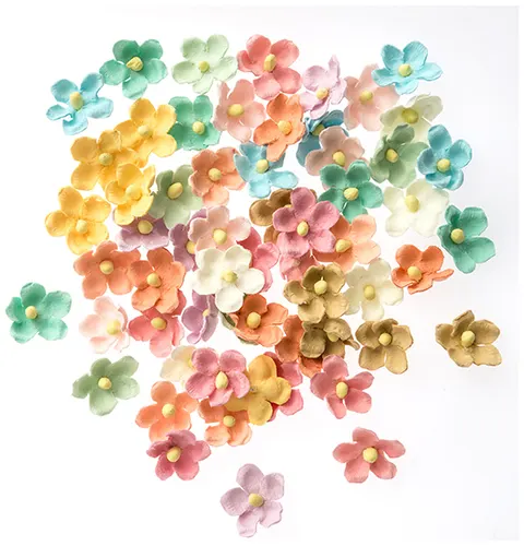 Kwiaty papierowe 2cm 60szt tęczowe, Dp Craft