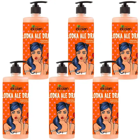 EKOLAN Kremowy żel pod prysznic SŁODKA ALE DRAPIE 700 ml, pakiet 6 szt.