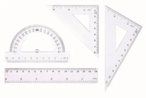 Zestaw geometryczny linijka 15cm BL001-AK TETIS