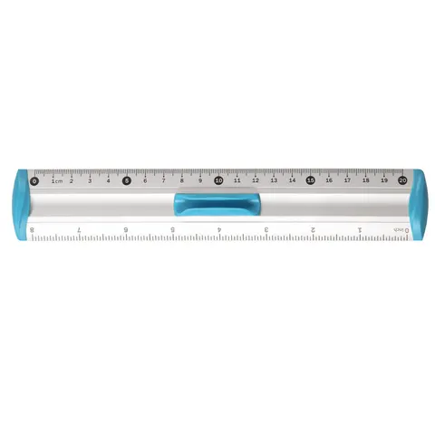 Linijka aluminiowa 20cm uchwyt niebieski BL040-NB TETIS