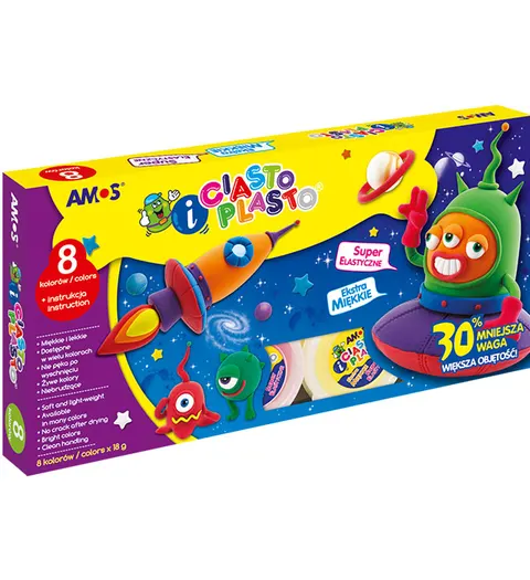 Ciastolina AMOS 8 kolorów IC8P