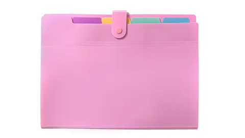 Teczka harmonijkowa A4 PP 5 przegródek pastel różowa, Biurfol