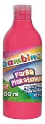 Farba plakatowa w butelce 500 ml. - różowa Bambino, St.Majewski