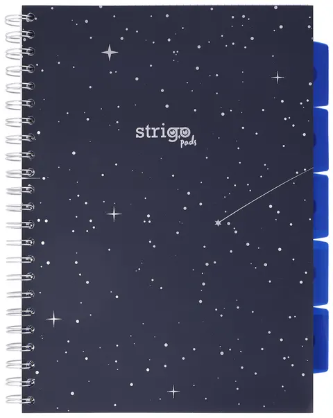 Kołonotatnik Strigo Pads Konstelacje-Kosmos A4 Kratka Czarny 100 Kartek 80g
