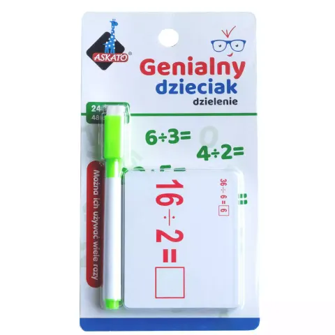 Fiszki matematyczne Genialny Dzieciak Dzielenie, Askato