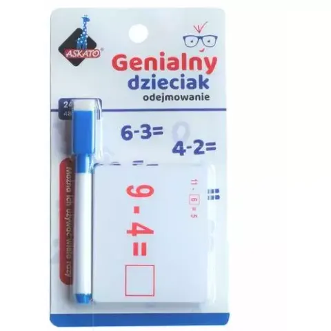 Fiszki matematyczne Genialny Dzieciak Odejmowanie, Askato