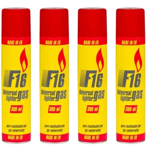 F16 Gaz do zapalniczek 300 ml, pakiet 4 szt.