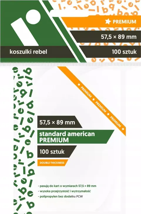 Koszulki na karty Rebel Standard American Premium (57,5x89 mm) Orion 100 sztuk