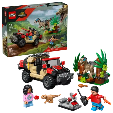Lego Jurassic World Ucieczka terenówką przed Raptorem 76972