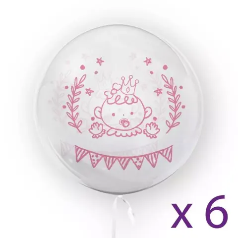 Tuban. Balon przejrzysta kula crystal BALON 45 CM – "DZIEWCZYNKA BABY SHOWER"