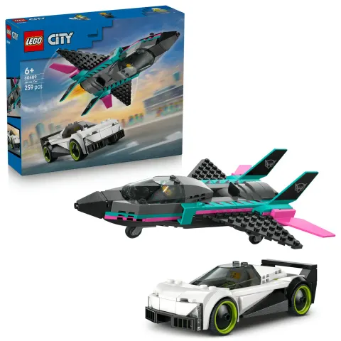 LEGO Klocki City 60489 Odrzutowiec kontra samochód