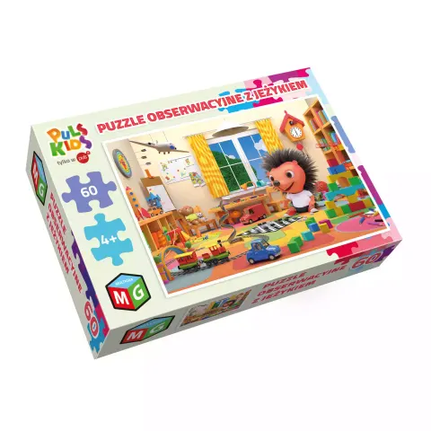 Puzzle obserwacyjne 60 elementów. Z Jeżykiem