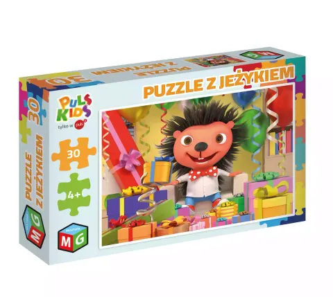 Puzzle z Jeżykiem 30 elementów. Urodziny