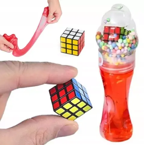SLIME Z MAGICZNĄ KOSTKĄ MASA PLASTYCZNA BROKATOWA