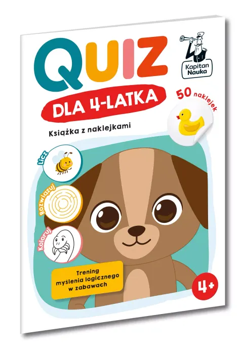 Kapitan Nauka: Quiz dla 4-latka. Książka z naklejkami