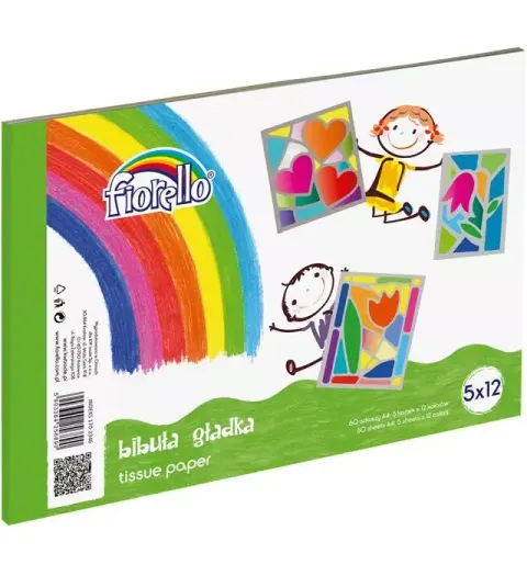 Bibuła gładka A4 FIORELLO 12 kolorów po 5 arkuszy /170-2346/