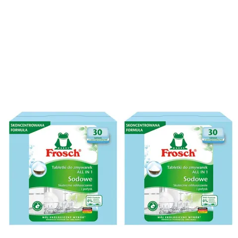 FROSCH Sodowe Tabletki do Zmywarek All in 1, pakiet 2 x 30 szt