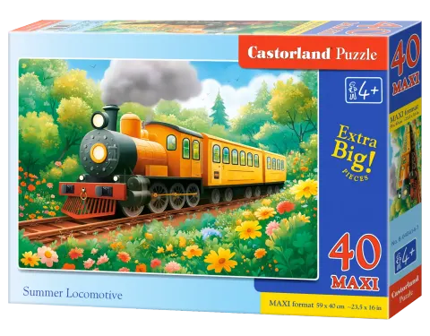 Puzzle maxi 40 elementów. Letnia lokomotywa