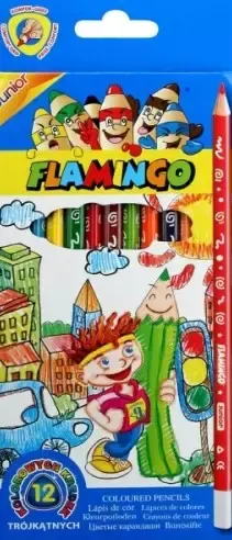 Kredki trójkątne Flamingo (12 sztuk)