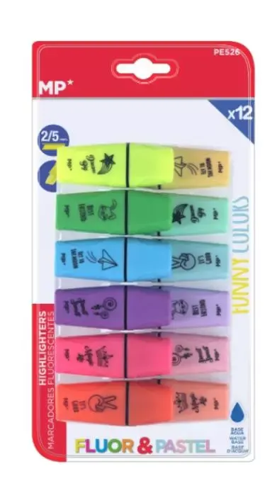 ZAKREŚLACZ ZESTAW 12 kolorów ZAKRESLACZE MP 6,5 cm