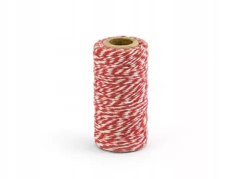Taśma sznurki 50 m x 0,15 cm czerwony