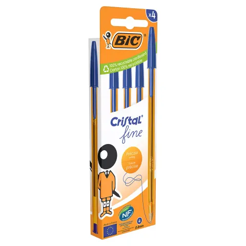 BiC Cristal Fine Długopis 4 sztuki