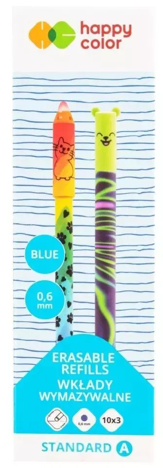 Wkłady wymazywalne niebieskie 0,6mm 3szt