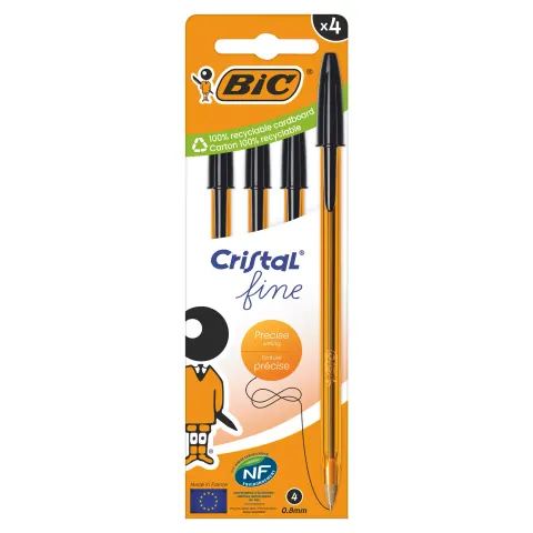BiC Cristal Fine Długopis 4 sztuki