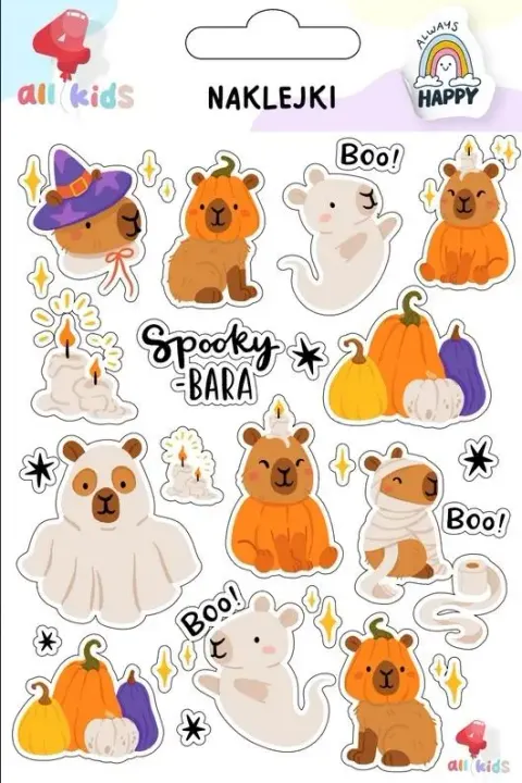 Naklejki dla dzieci Kapibara Halloween