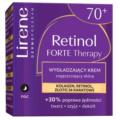 LIRENE FORTE THERAPY 70+ Krem na noc ZAGĘSZCZAJĄCY SKÓRĘ, 50 ml