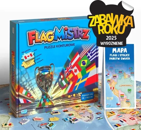 Gra Flagmistrz Puzzle konturowe