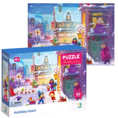 Puzzle 60 elementów. Świąteczne miasteczko