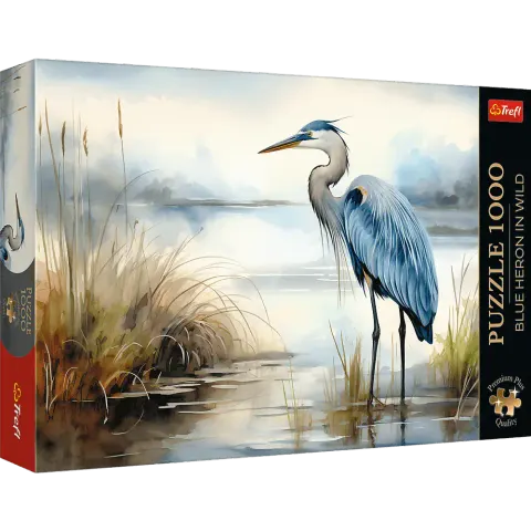 Puzzle 1000 elementów. Premium Plus Quality. Błękitna czapla na wolności