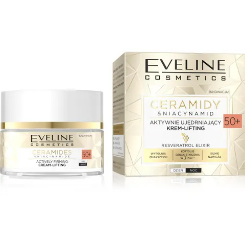 EVELINE CERAMIDES Krem do twarzy 50+ UJĘDRNIAJĄCY, 50 ml