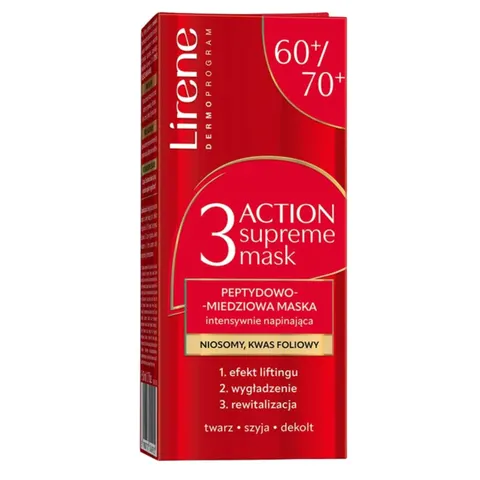 LIRENE 3 SUPREME ACTION 60+/70+ Maska do twarzy INTENSYWNIE NAPINAJĄCA 50 ml