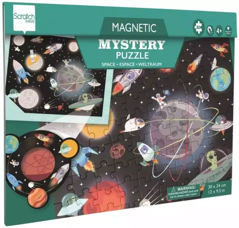 Kosmos - Puzzle magnetyczne i gra szukaj z lupą (2 w 1), Scratch