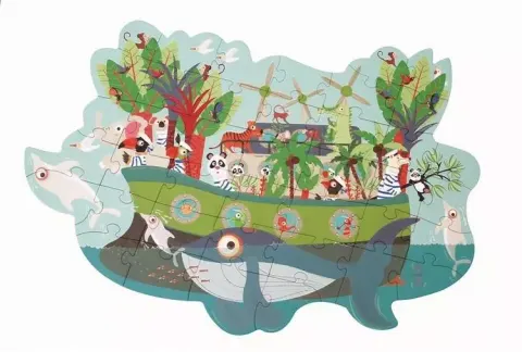 Puzzle konturowe XL Arka Noego 40 elem Scratch