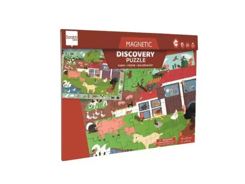 Puzzle magnetyczne i gra obserwacyjna 2w1 Farma 48 elementów Scratch