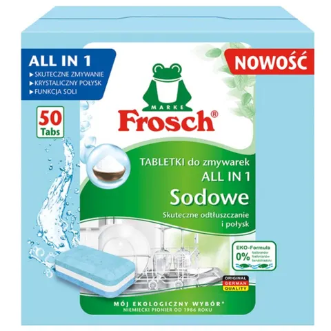 FROSCH Sodowe Tabletki do Zmywarek All in 1, 50 szt