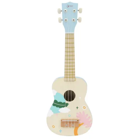 CLASSIC WORLD Drewniane Ukulele Gitara dla Dzieci Różowa