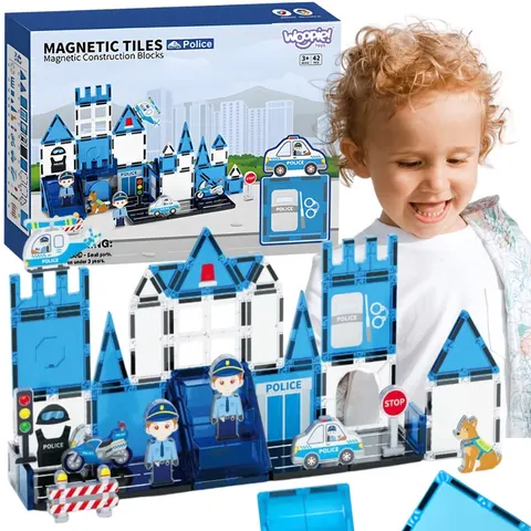 WOOPIE Klocki Magnetyczne 3D Zestaw Komisariat Policji 42el.