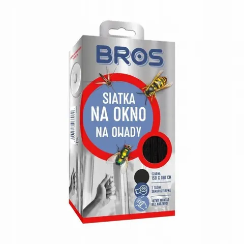 BROS Siatka na okno 150x180 CZARNA