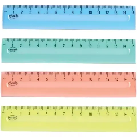 Linijka plastikowa 15cm CENTRUM mix kolorów 1szt. /80725/