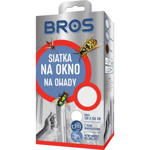 BROS Siatka na okno NA OWADY BIAŁA 130 x 150