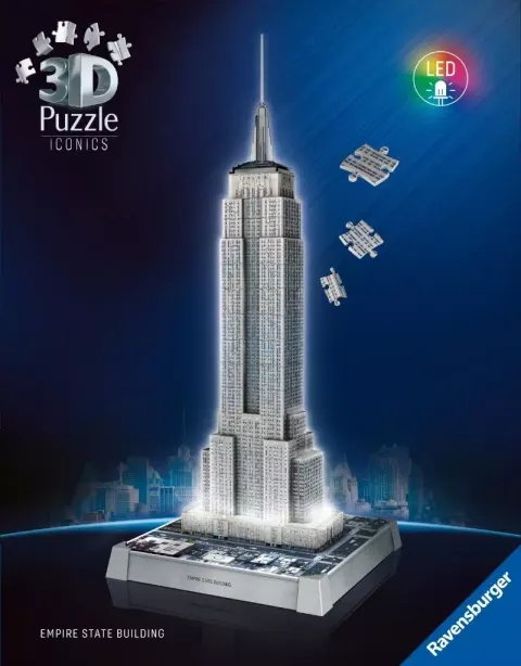Ravensburger Puzzle 3D Empire State Building Iconics LED Nowy Jork Budowla Przestrzenna Model 10+