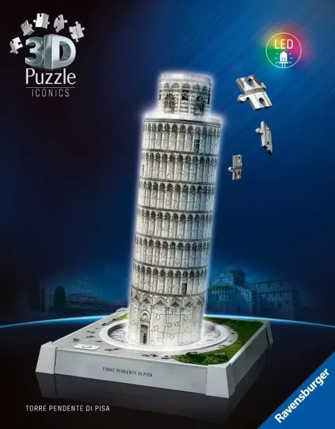 Ravensburger Puzzle 3D Iconics Krzywa Wieża w Pizie Model Przestrzenny 8+