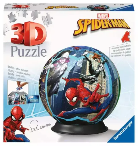 Ravensburger Puzzle 3D Marvel Spider-Man Model Przestrzenny Kula 72 Elementów 6+