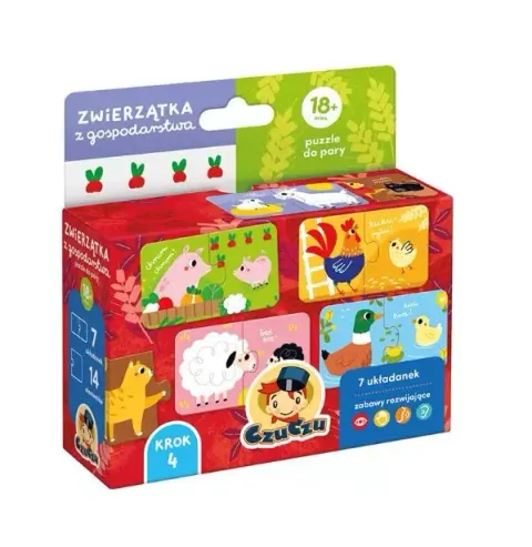 Puzzle do pary. Zwierzątka z gospodarstwa 18m+ CzuCzu