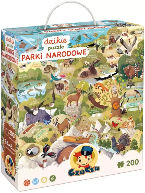 Dzikie puzzle 200 elementów. Parki narodowe