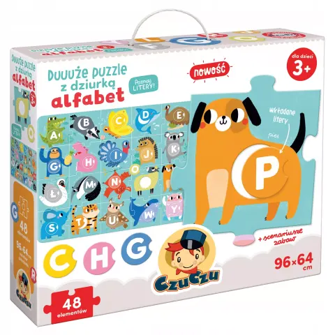 Duuuże puzzle z dziurką Alfabet CzuCzu